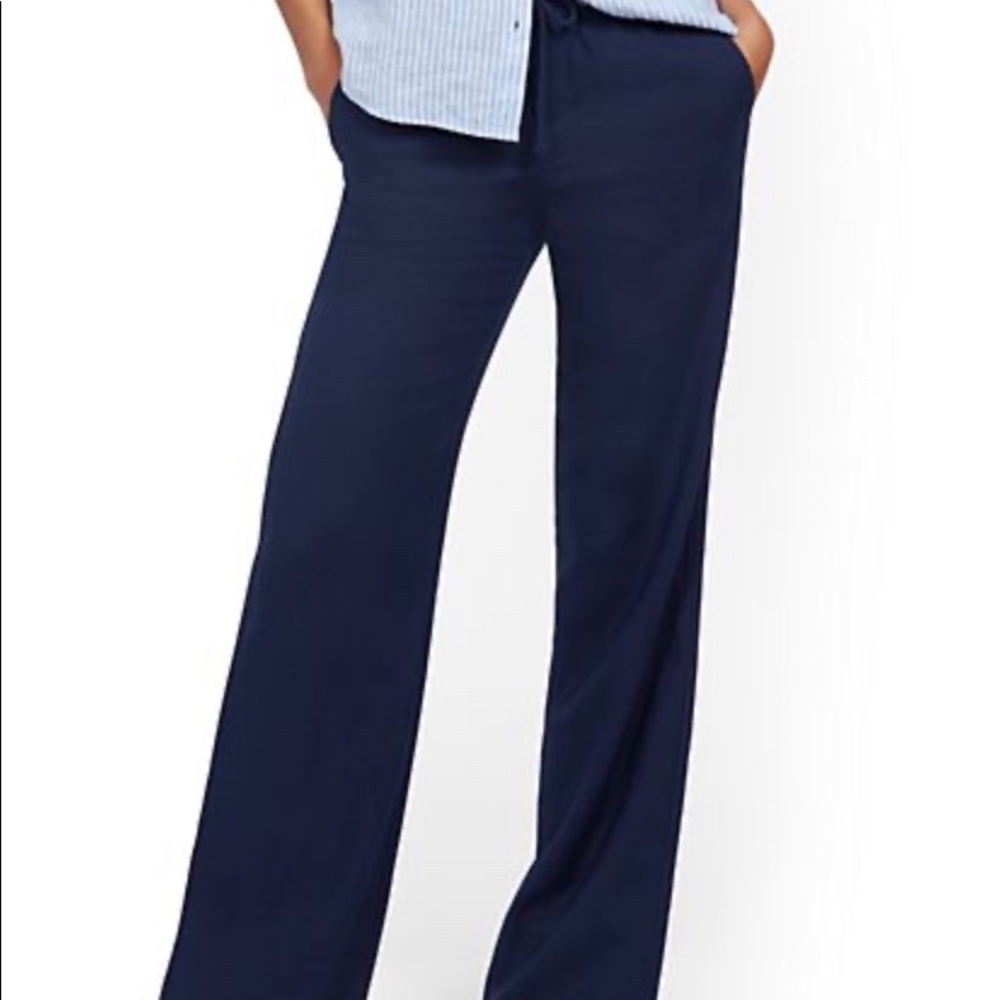 Linen wide leg pant